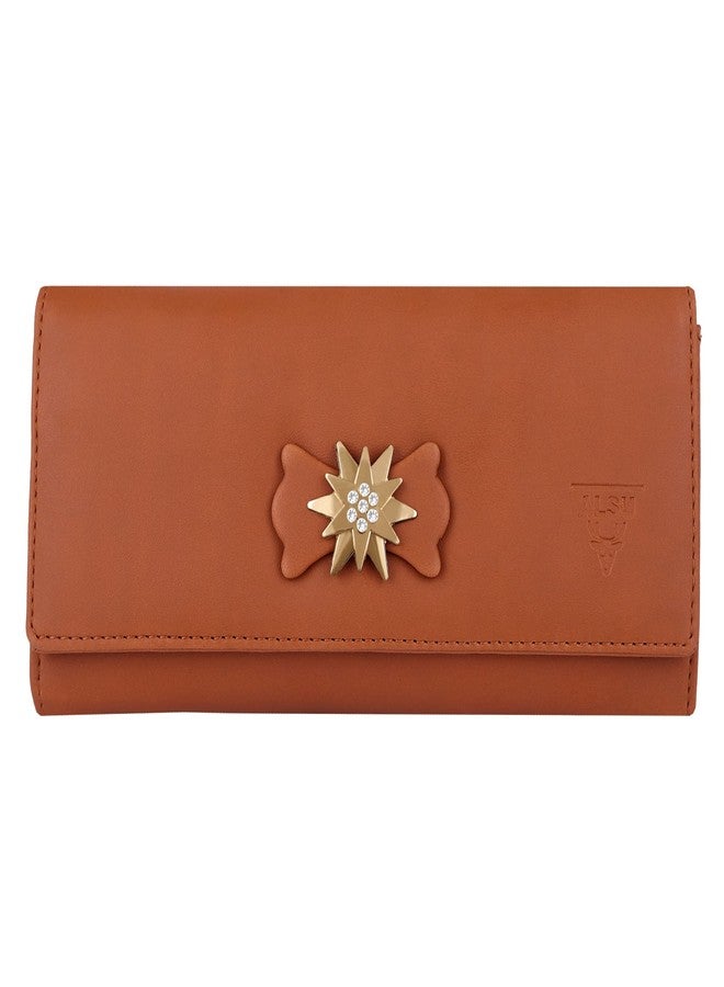 ALSU Women's Wallet Hand Purse Clutch Vegan Leather | Phone Pocket | 4 Card Pocket (Tan) - Image 1